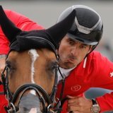 Steve Guerdat n'a pas réussi à conserver son titre européen avec Iashin Sitte. KEYSTONE/EPA/Cabalar